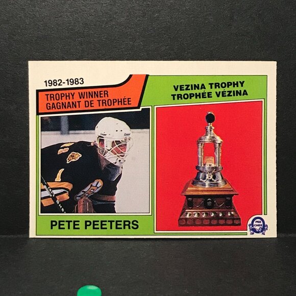 983-84 O-PEE-CHEE HOCKEY #209 PETE PEETERS TROPHY WINNER BOSTON BRUINS - Picture 1 of 1